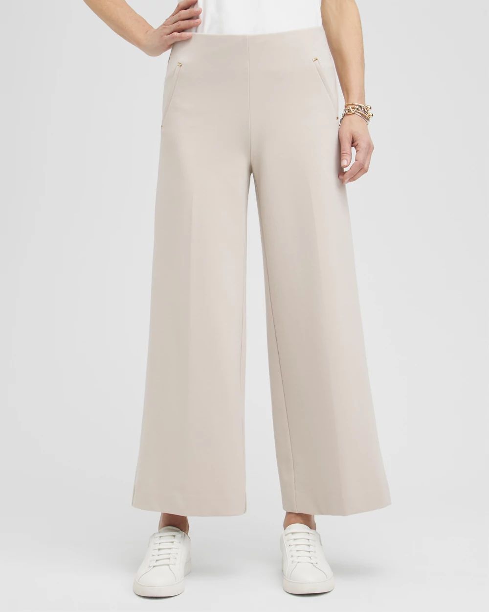 Juliet Ponte Wide Leg Cropped Pants | Chico's Juliet Ponte Wide Leg Cropped Pants | Chico's